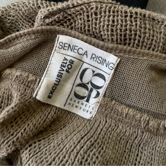 Seneca Rising Open Knit Tank Barneys NY Minimalist Linen Boho Crop Top Organic - Picture 5 of 7